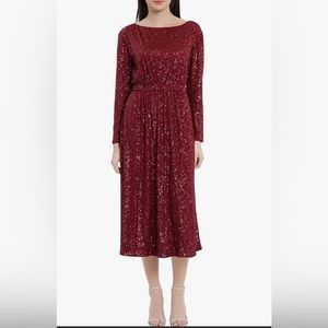 New w/tags Maggy London cherry red sequin dress size 8